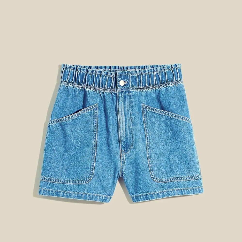 Madewell Shorts | Madewell Nwt Denim Pull-On Paperbag Utility Shorts
